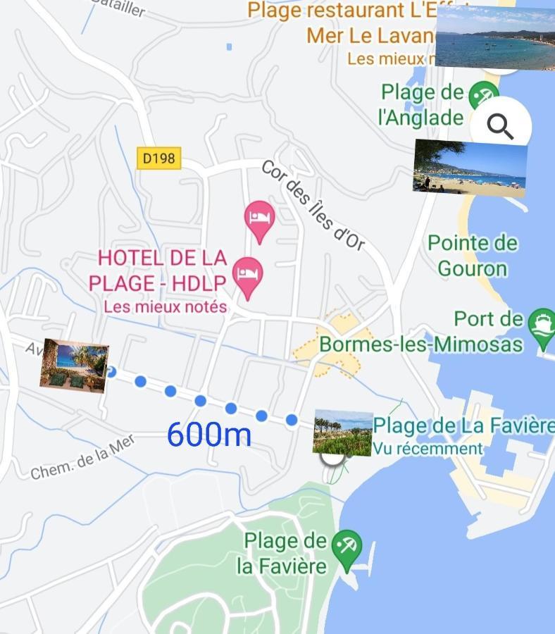 Le Studio Tahiti 4 Pers 600M De La Plage La Faviere بورم لي ميموزا المظهر الخارجي الصورة